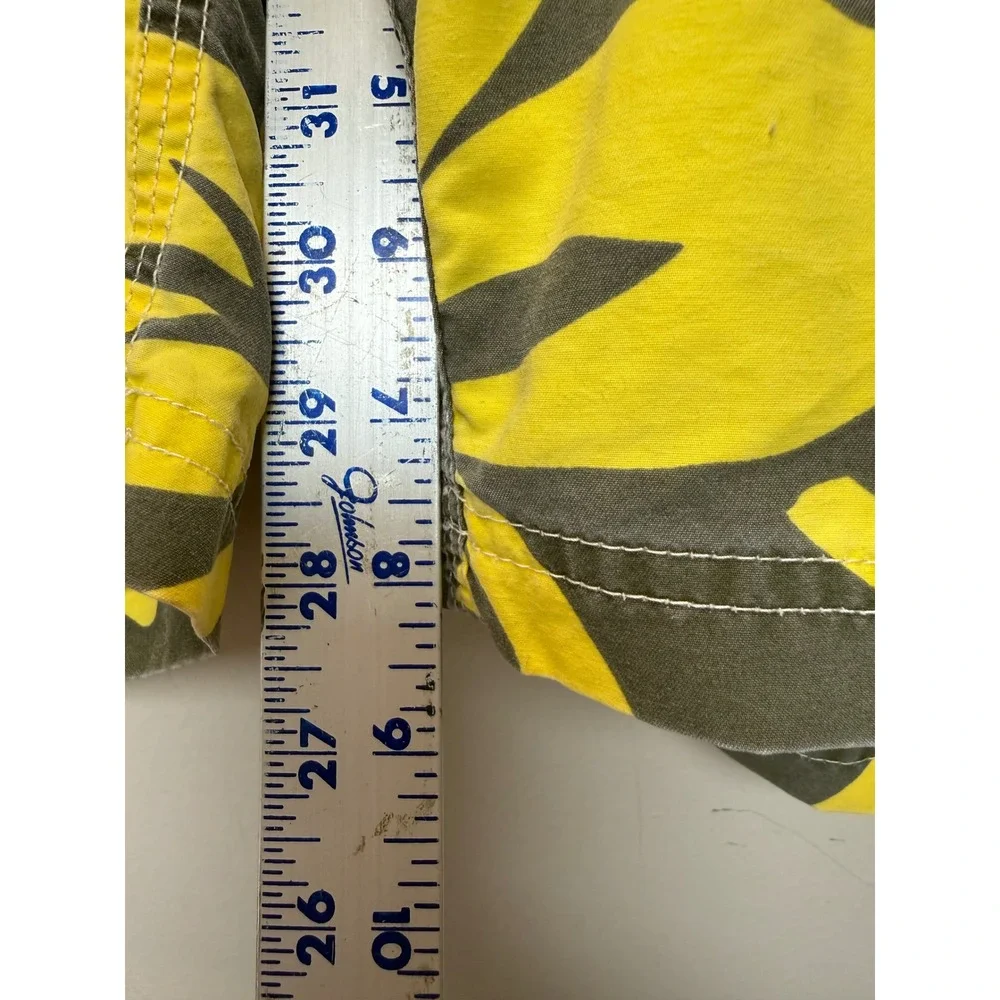 J. Crew Board Shorts‎ Mens 35 Gray Yellow Excellent Floral Original Longboard
